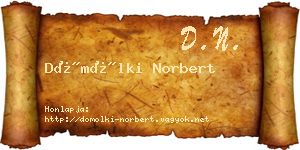 Dömölki Norbert névjegykártya