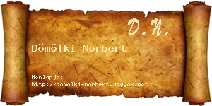 Dömölki Norbert névjegykártya